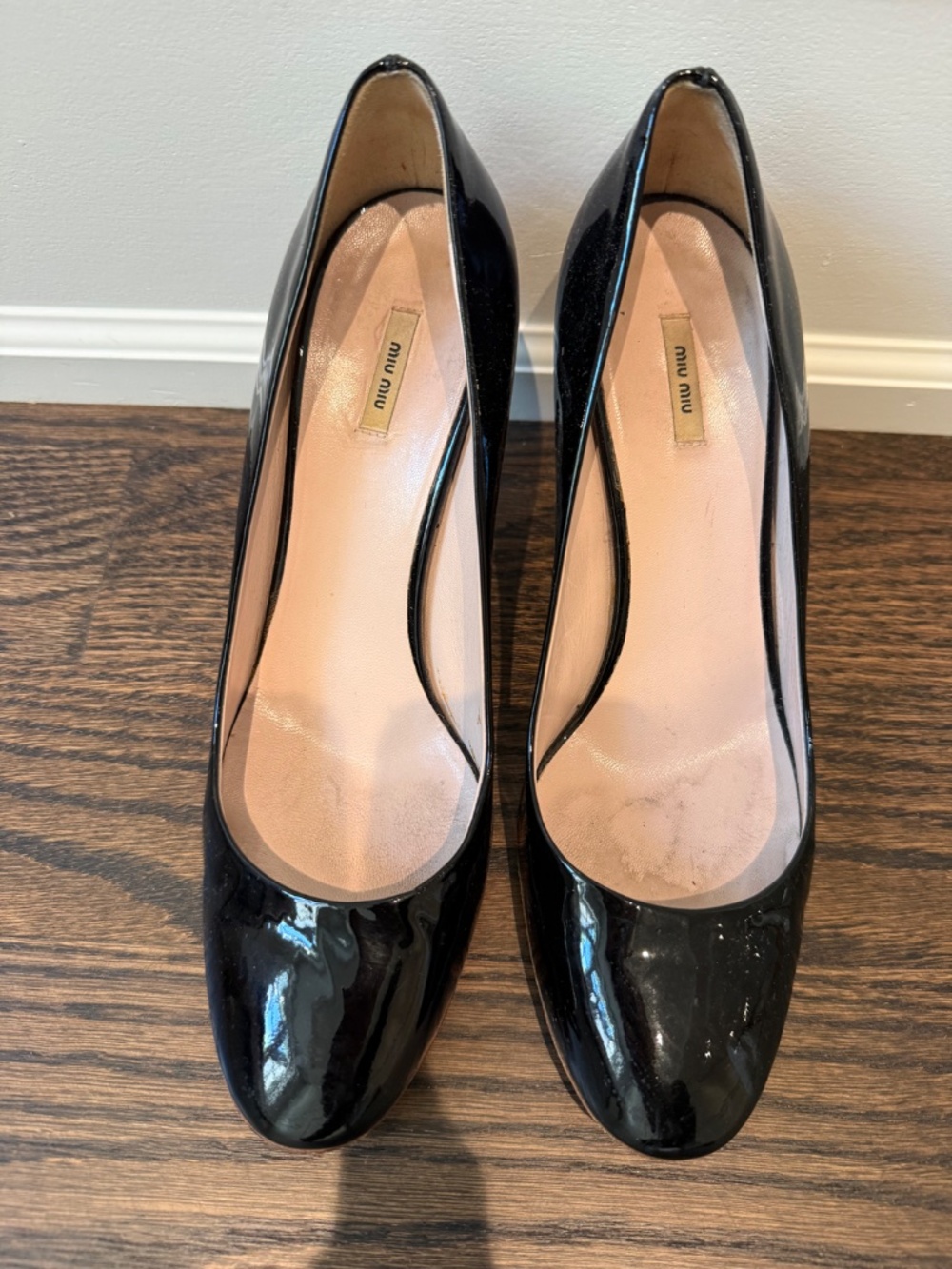 Miu Miu Patent Leather Black High Heel Shoe